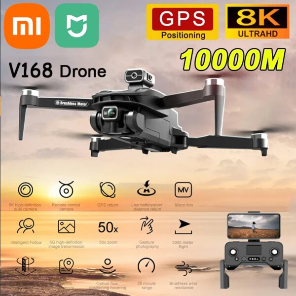 XiaomiMijia V168 MAX PRO Drone GPS 8K HD Camera 5G WIFI FPV Brushless RC Quadcopter Obstacle Avoidance Automatic Return