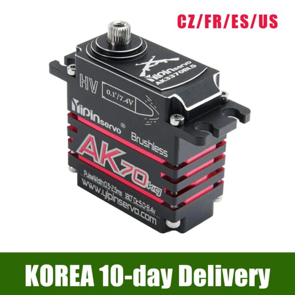 YIPINServo AK70 70KG HV 180°/270° Magnetic Induction Waterproof Brushless Digital Servos Replacement for 1/10 1/8  RC Model Car