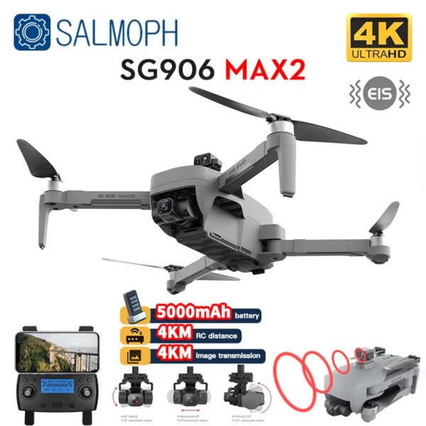 ZLL SG906 MAX2 / MAX 1 Professional Drone 4K HD Camera Obstacle Avoidance 3-Axis Gimbal 5G WiFi 4KM GPS Quadcopter RC Dron SG906