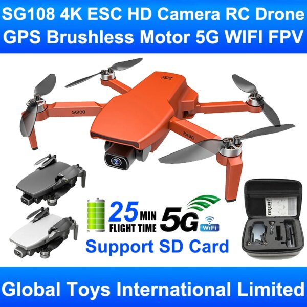 ZLRC SG108 FPV RC Drone With 4K ESC HD Professional Camera Brushless Motor GPS 5G WIFI Quadcopter Toys Support SD Card VS SG906