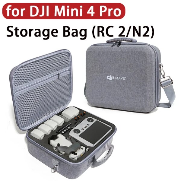 for Dji Mini 4 Pro Storage Bag Rc 2/rc N2 Gray Bag Large Size Carrying Case Hard Shell Portable Travel Drone Handbag Mini 4 Pro