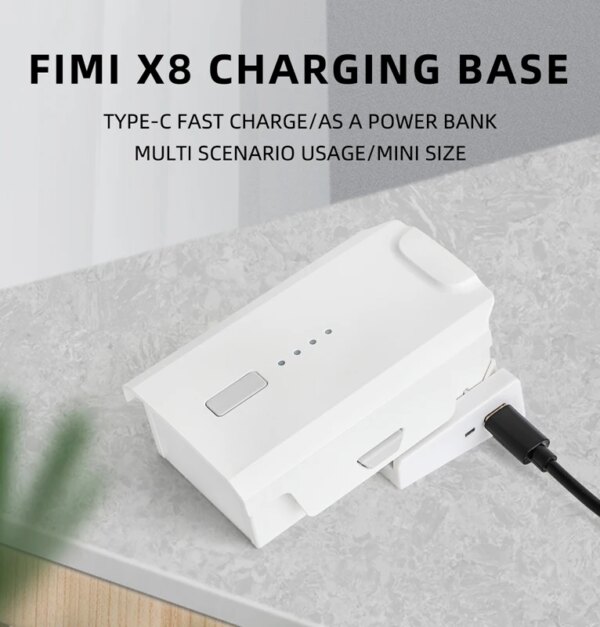 for FIMI X8SE 2018/2020/2022/V2 Drone Battery Charging Base Portable Type C Fast Car Charger Power Bank Power Supply Discharger