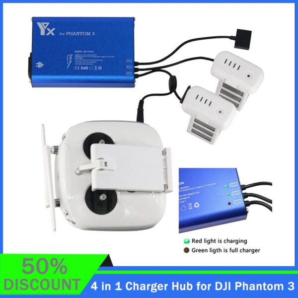 in Stock 4 in 1 Battery Controller Charger Parallel Power Hub for DJI Phantom 3 Standard Professional Advanced SE FPV Drone