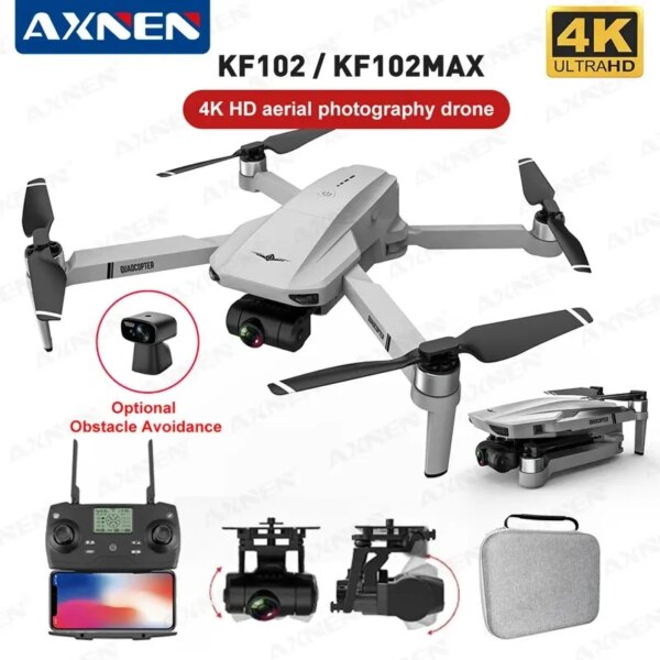 KF102 Drone 4K Professional 5G WIFI Mini GPS Dron with HD Camera FPV Brushless Motor RC Quadcopter, Optional Obstacle Avoidance