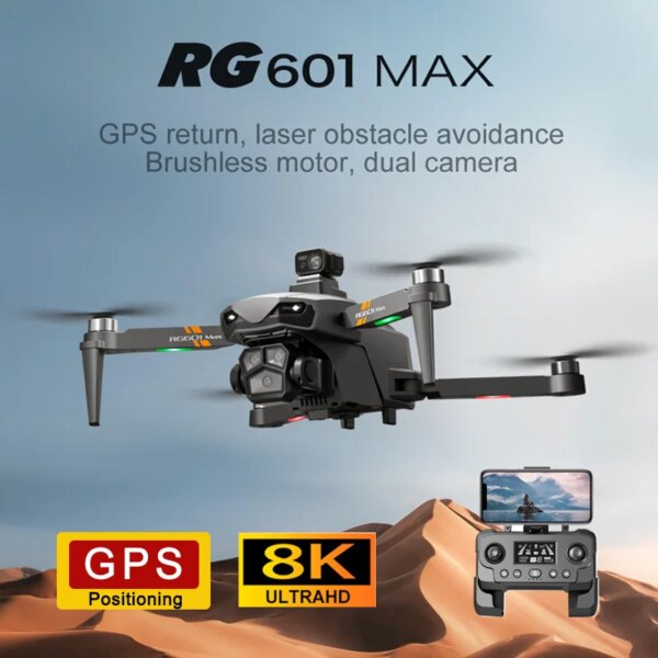 RG601 MAX GPS Drone Expert 8K HD Camera Aerial FPV 5G Optical Flow Folding Dron with Dual WIFI Professional Large Size UAV 5KM